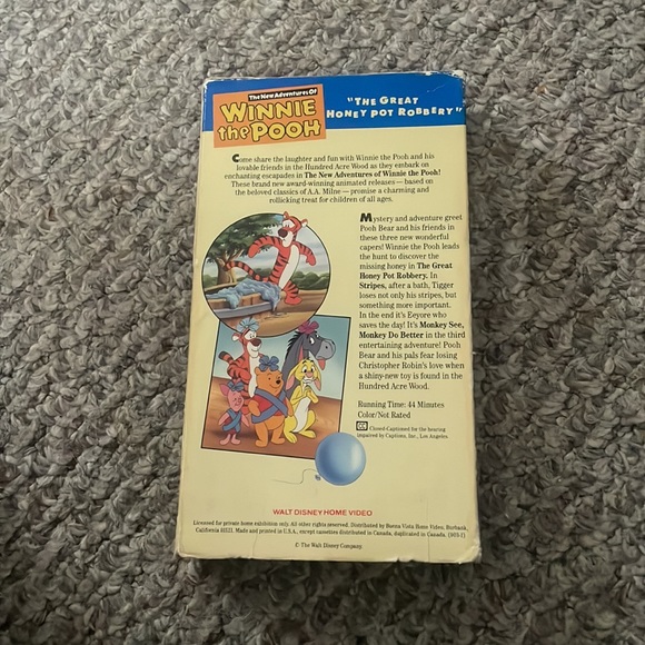 Winnie The Pooh The Great Honey Pot Robbery VHS - Picture 2 of 2